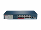 Hikvision Сетевой неуправляемый коммутатор 16 RJ45 100M PoE, 8 портов с высоким приоритетом DS-S1816P
