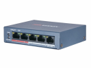 Hikvision 4 RJ45 100M PoE с грозозащитой 6кВ; 1 Uplink порт 100М Ethernet: бюджет PoE 35Вт; DS-3E0105P-E/M(B)