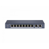 Hikvision Сетевой неуправляемый коммутатор 8 RJ45 100M PoE, 2 порта с высоким приоритетом; DS-S1008P