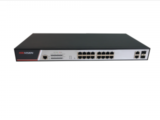 Фотография товара 'Hikvision 16 RJ45 100M PoE; 2 комбо-порта (1000М Ethernet/1000M SFP) DS-3E2318P'