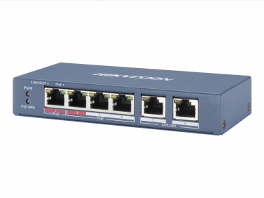 Фотография товара 'Hikvision 4 RJ45 100M PoE с грозозащитой 6кВ DS-3E0106HP-E'