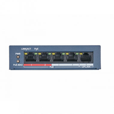 Фотография товара 'Hikvision Сетевой неуправляемый коммутатор 4 RJ45 100M PoE, DS-S504P(B)'