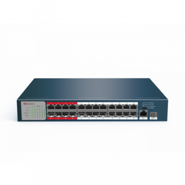 Фотография товара 'Hikvision Сетевой неуправляемый коммутатор 24 RJ45 100M PoE, DS-S2624P(B)'