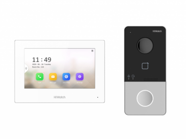 Фотография товара 'Hikvision Комплект IP видеодомофона (вызывная панель + монитор) 2Мп, DS-D100IKWF'