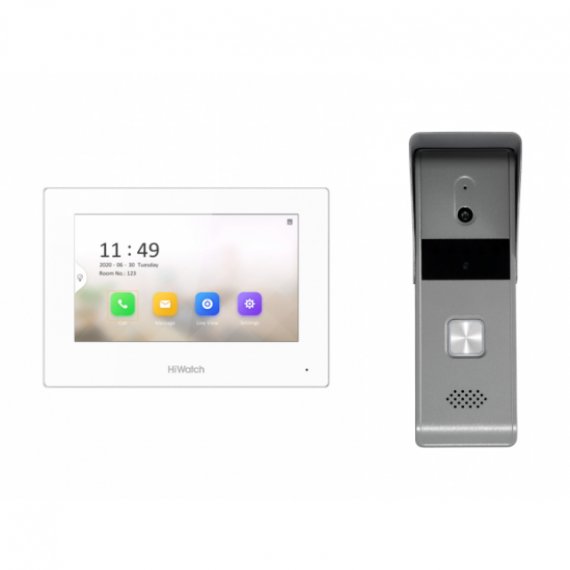Фотография товара 'Hikvision DS-D100HKWF Комплект гибридной видеодомофонии Включаются устройства: DS-D100P VDP-H3212W'