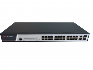 Фотография товара 'Hikvision 24 RJ45 100M PoE; 2 комбо-порта (1000М Ethernet/1000M SFP) DS-3E2326P'