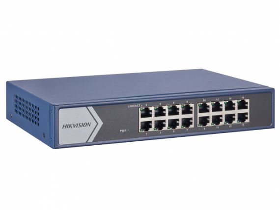 Фотография товара 'Hikvision L2, Смарт-управляемый, 16 1000M RJ45-порт, DS-3E1516-EI'
