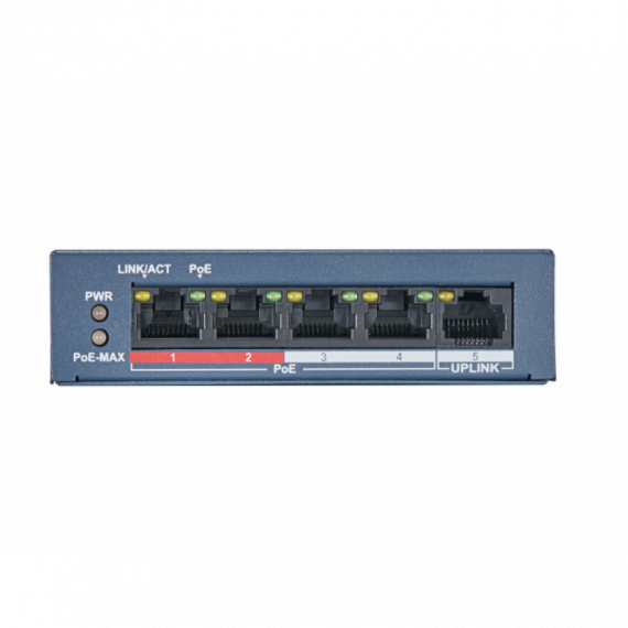 Фотография товара 'Hikvision Сетевой неуправляемый коммутатор 4 RJ45 100M PoE, DS-S504P(B)'