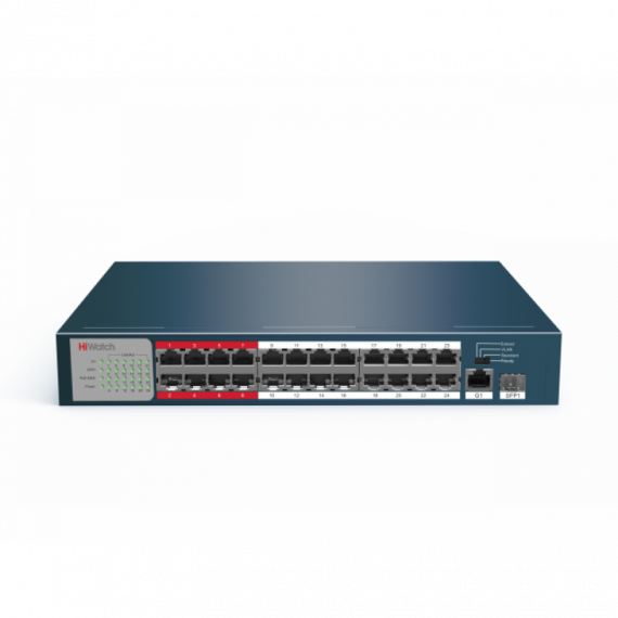 Фотография товара 'Hikvision Сетевой неуправляемый коммутатор 24 RJ45 100M PoE, DS-S2624P(B)'