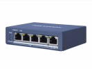 Hikvision Неуправляемый, 4 RJ45 1000M PoE с грозозащитой 6кВ,1 Uplink порт 1000М Ethernet DS-3E0505P-E